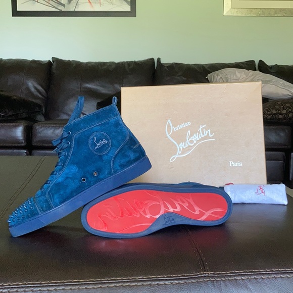 Christian Louboutin Blue Suede Mens high-tops.